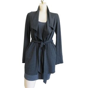CAbi Take Charge Cardigan Jacket Black Size XS Open Front Tie Wrap‎ Belt 956